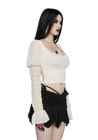 Devoted Dreams Long Sleeve Top - Off White