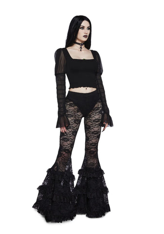 Devoted Dreams Long Sleeve Top - Black