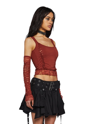 Alternative Spells Top & Gloves Set - Rust