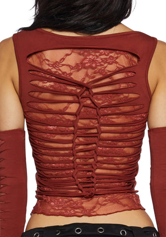 Alternative Spells Top & Gloves Set - Rust