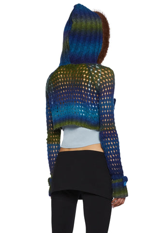 A Creature's Comforts Hooded Cardigan - Blue