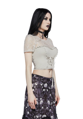 Cosmic Law Corset Top - Off White