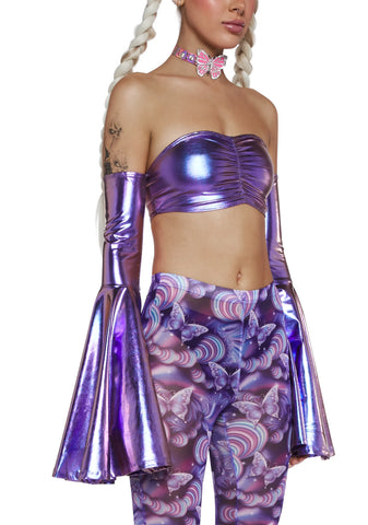 Luminous Love Metallic Tube Top