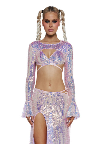 Ethereal Opulence Sequin Bra And Shrug Set