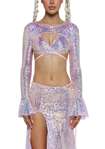 Ethereal Opulence Sequin Bra And Shrug Set