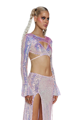 Ethereal Opulence Sequin Bra And Shrug Set
