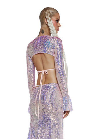 Ethereal Opulence Sequin Bra And Shrug Set