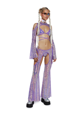 Royal Reef Diva Sequin Shrug - Purple