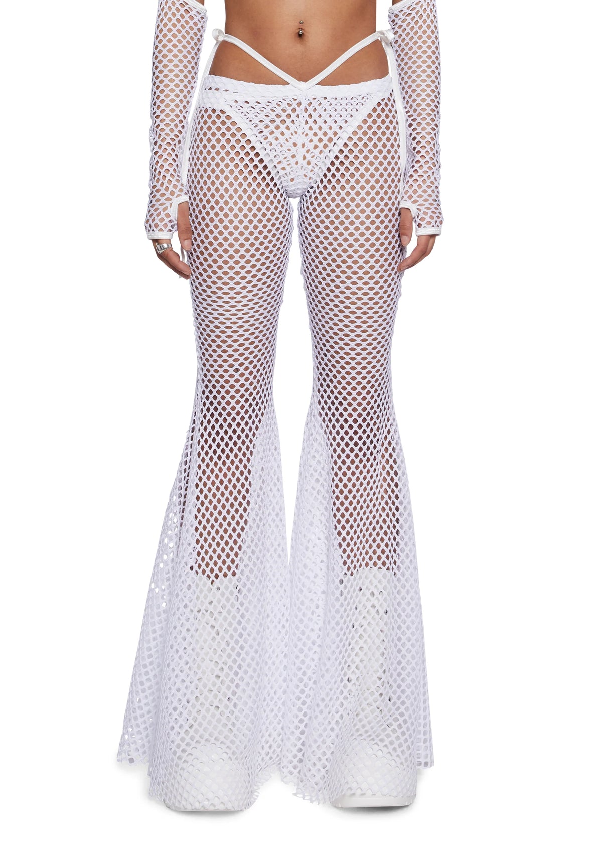 Techno Fantasy Flare Pants - White