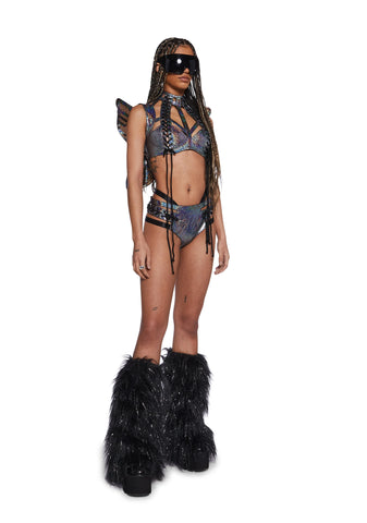 Monarch Rude Awakening Lace-Up Shorts - Black