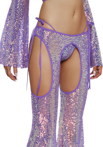 Royal Reef Diva Sequin Chaps Set - Purple