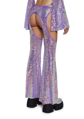 Royal Reef Diva Sequin Chaps Set - Purple