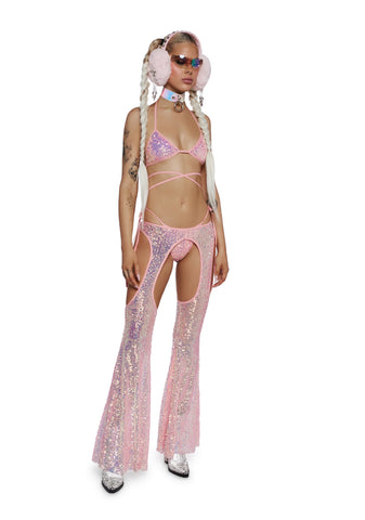 Royal Reef Diva Sequin Chaps Set - Pink