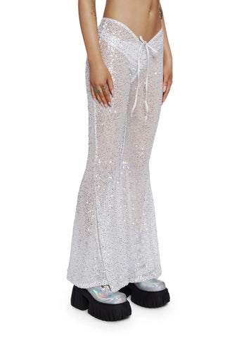 Starborn Sprite Sequin Flare Pants - White