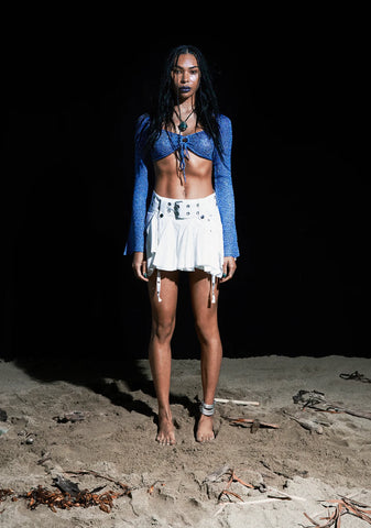 War With Nature Mini Skirt-White