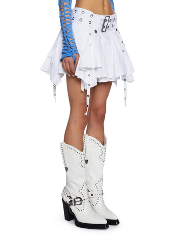 War With Nature Mini Skirt-White