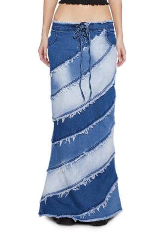 Opposites Attract Denim Maxi Skirt