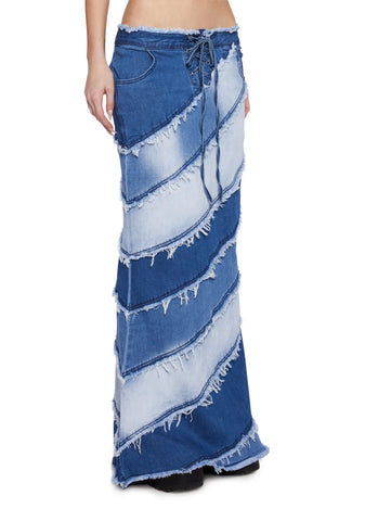 Opposites Attract Denim Maxi Skirt