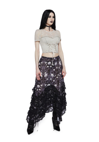Midnight Bloom Maxi Skirt