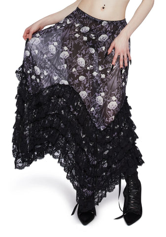 Midnight Bloom Maxi Skirt