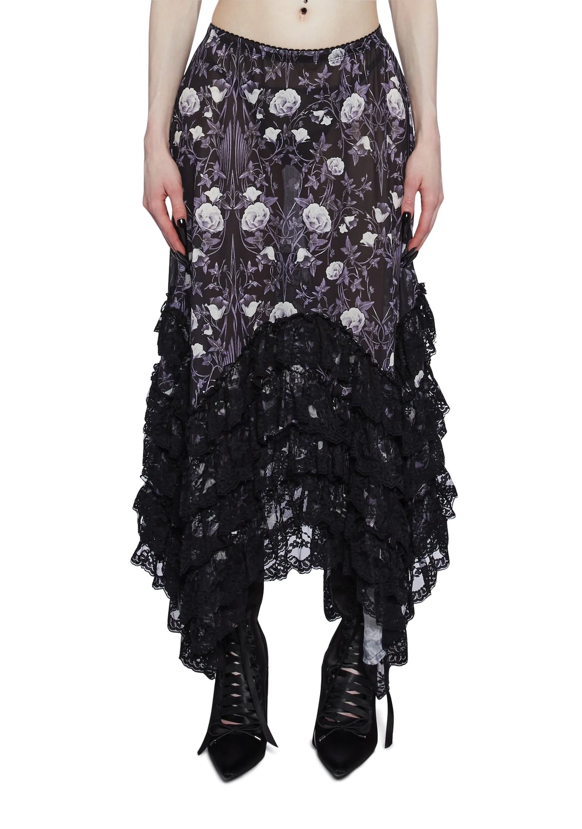 Midnight Bloom Maxi Skirt