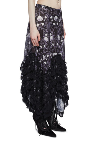 Midnight Bloom Maxi Skirt