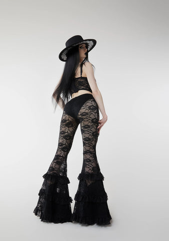 Crimson Lust Flare Pants - Black