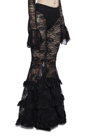 Crimson Lust Flare Pants - Black