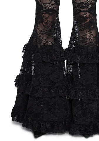 Crimson Lust Flare Pants - Black