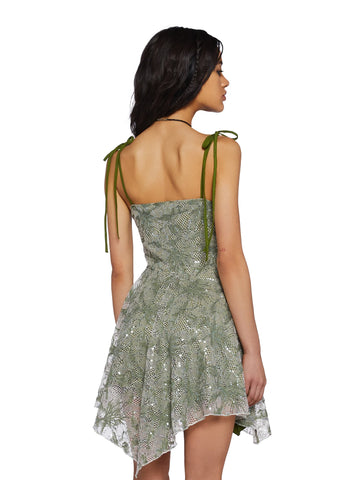 Keep Shining Mini Dress-Green Sparkle