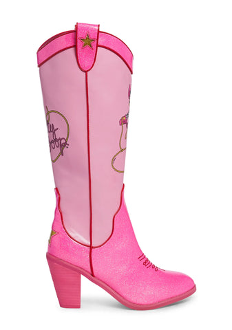 She's The Bee's Knees Cowboy Boots - Glitter