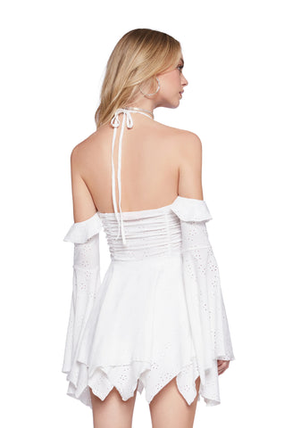 Fairy Delights Ruffled Handkerchief Dress - White