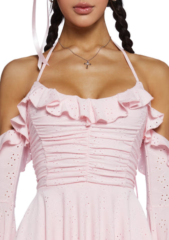 Fairy Delights Ruffled Handkerchief Dress - Pink