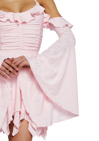 Fairy Delights Ruffled Handkerchief Dress - Pink