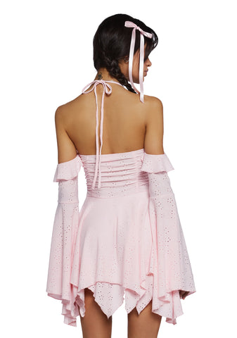 Fairy Delights Ruffled Handkerchief Dress - Pink