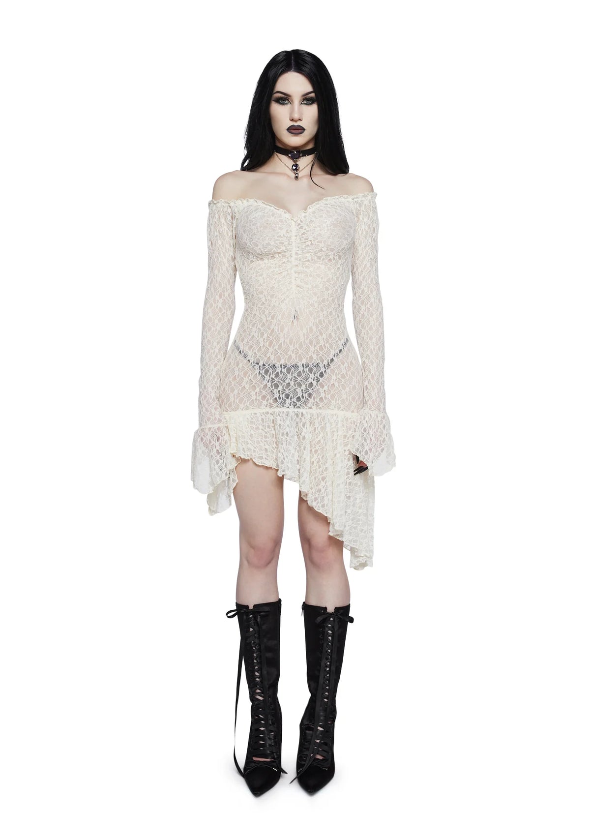 Misty Days Lace Dress - Ivory