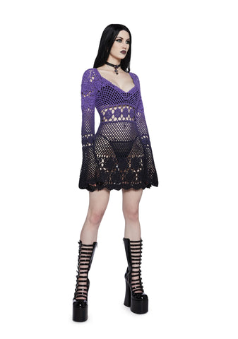 Bottled Appetites Crochet Dress - Purple
