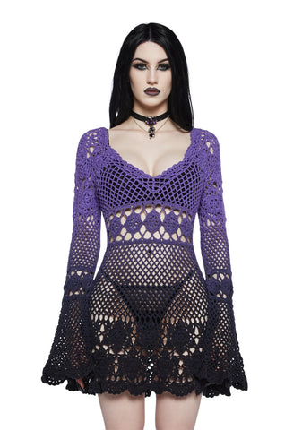 Bottled Appetites Crochet Dress - Purple