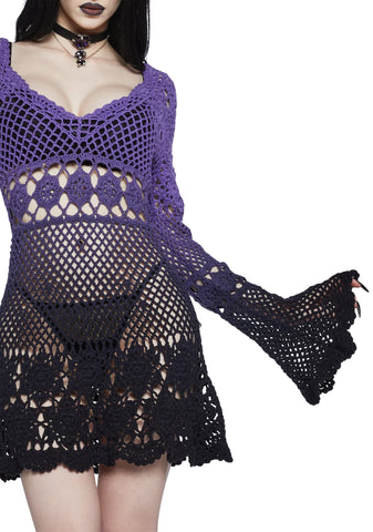 Bottled Appetites Crochet Dress - Purple