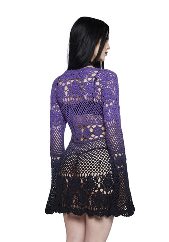 Bottled Appetites Crochet Dress - Purple
