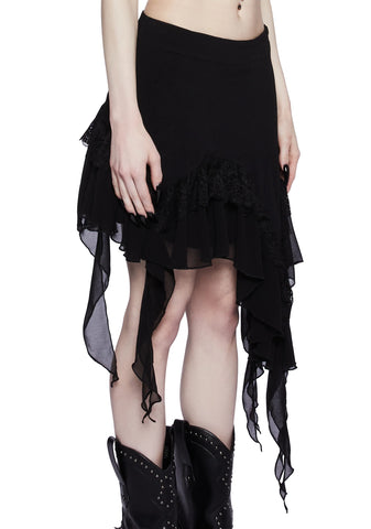 Hardest Of Hearts Midi Skirt - Black
