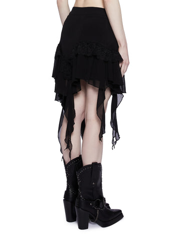 Hardest Of Hearts Midi Skirt - Black