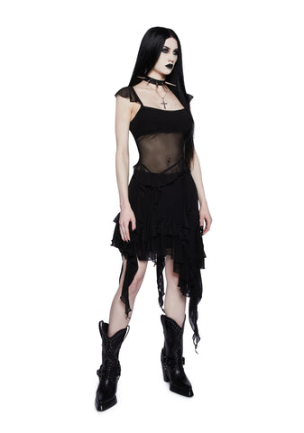 Hardest Of Hearts Midi Skirt - Black