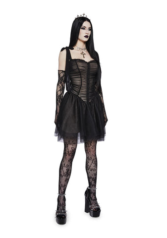 Eclipsed By Love Mini Dress And Glove Set