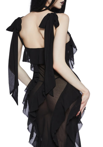Desires Unveiled Ruffled Maxi Dress