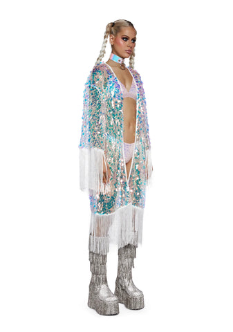 Drama Shield Sequin Kimono