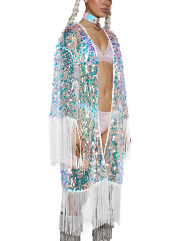 Drama Shield Sequin Kimono