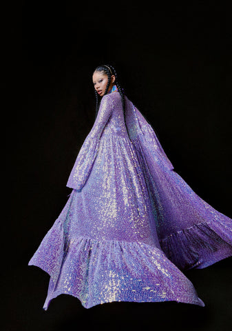 Electric Daze Sequin Duster- Light Purple
