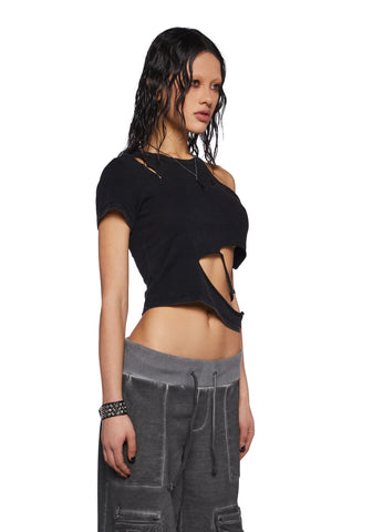 Crossfade Cut-Out Crop Tee