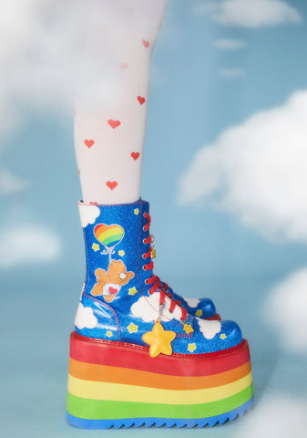 Up And Away Platform Boots - Rainbow